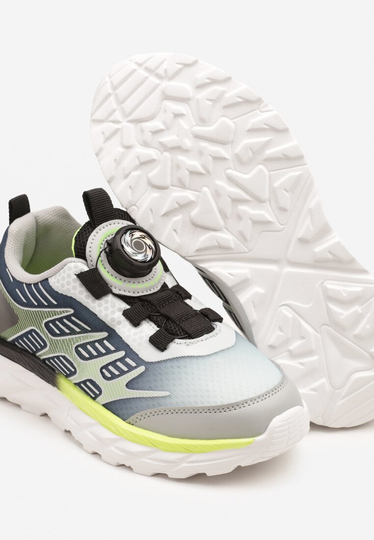 Szare Buty Sportowe Sneakersy z Geometrycznym Wzorem Ulielis