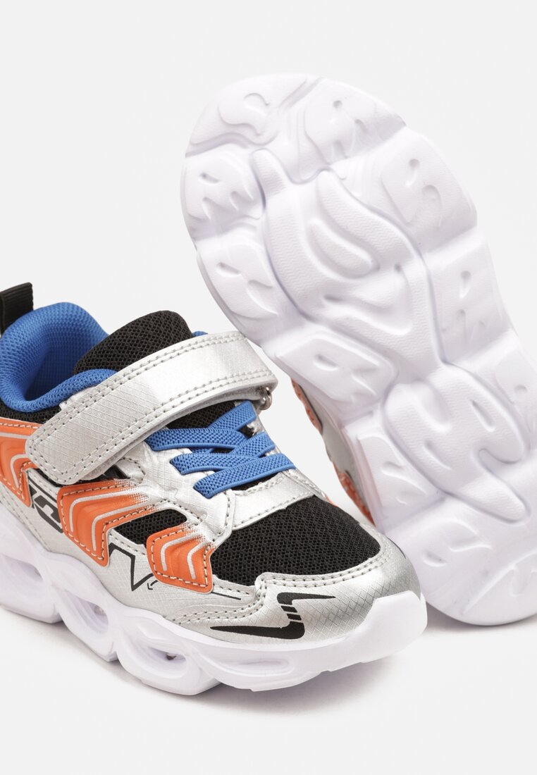 Szaro-Czarne Buty Sportowe Sneakersy Ozdobione Lampkami LED Sollevi