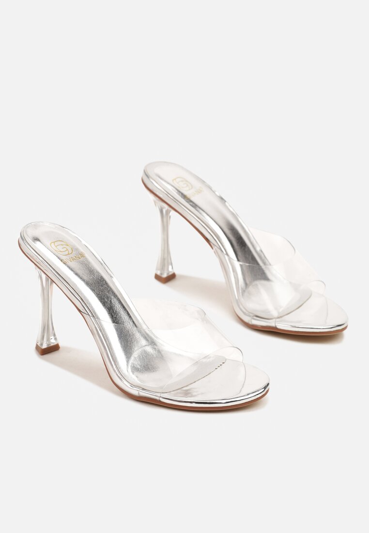 Pantofi stiletto Argintii