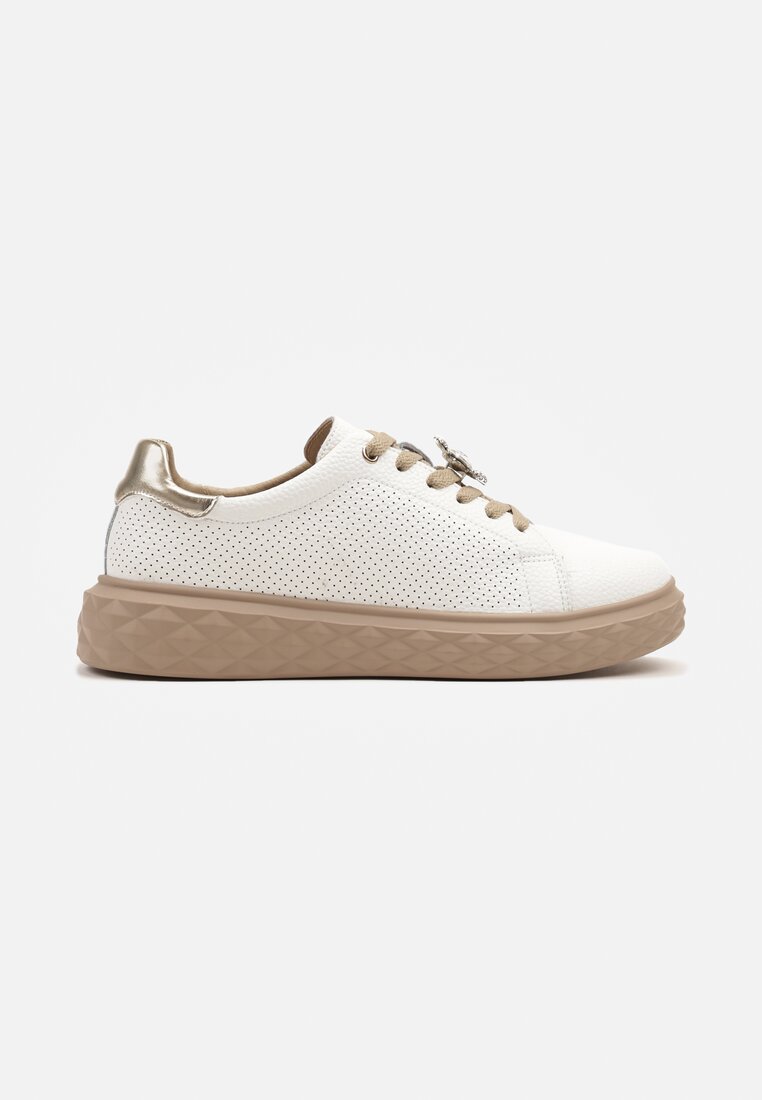 Sneakers Alb cu auriu
