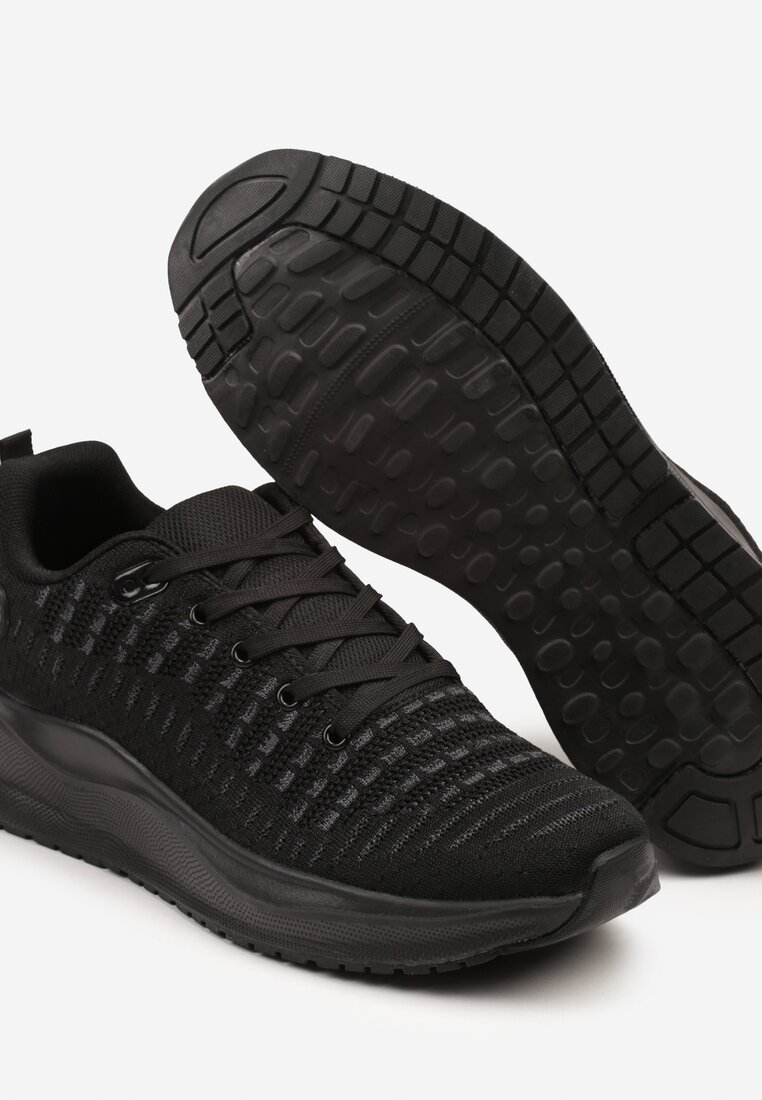 Czarne Buty Sportowe Sneakersy z Tłoczoną Cholewką Vivarinda