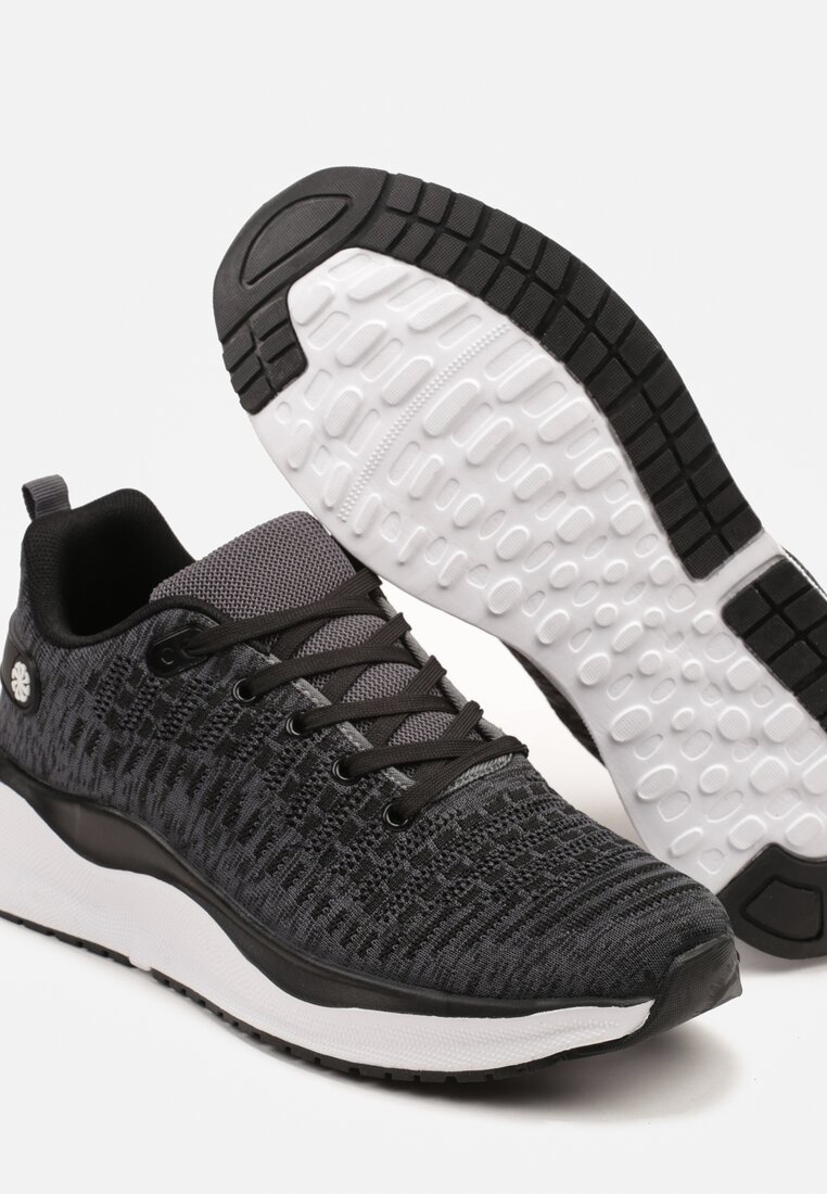 Szare Buty Sportowe Sneakersy z Tłoczoną Cholewką Vivarinda