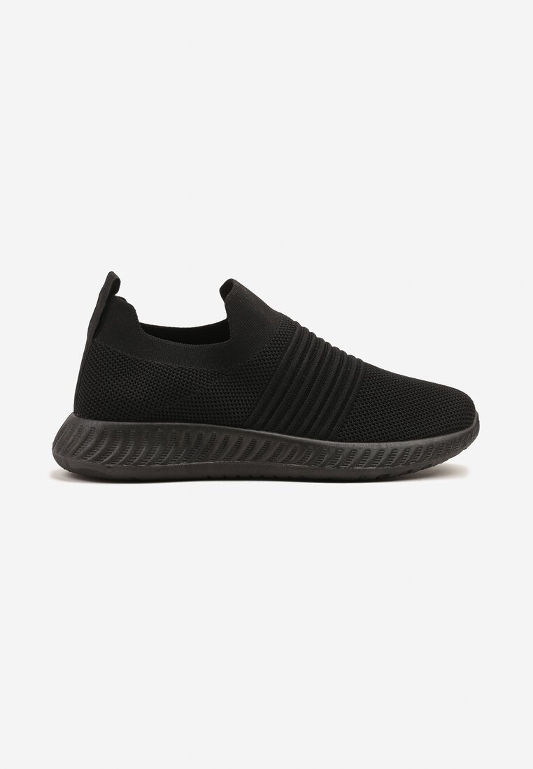 Czarne Buty Sportowe Sneakersy z Elastyczną Cholewką Vivielle