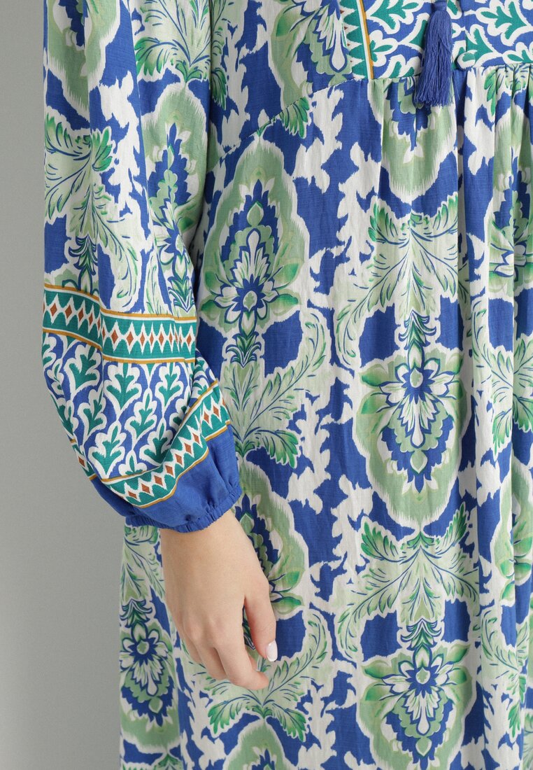 Rochie Albastră cu verde