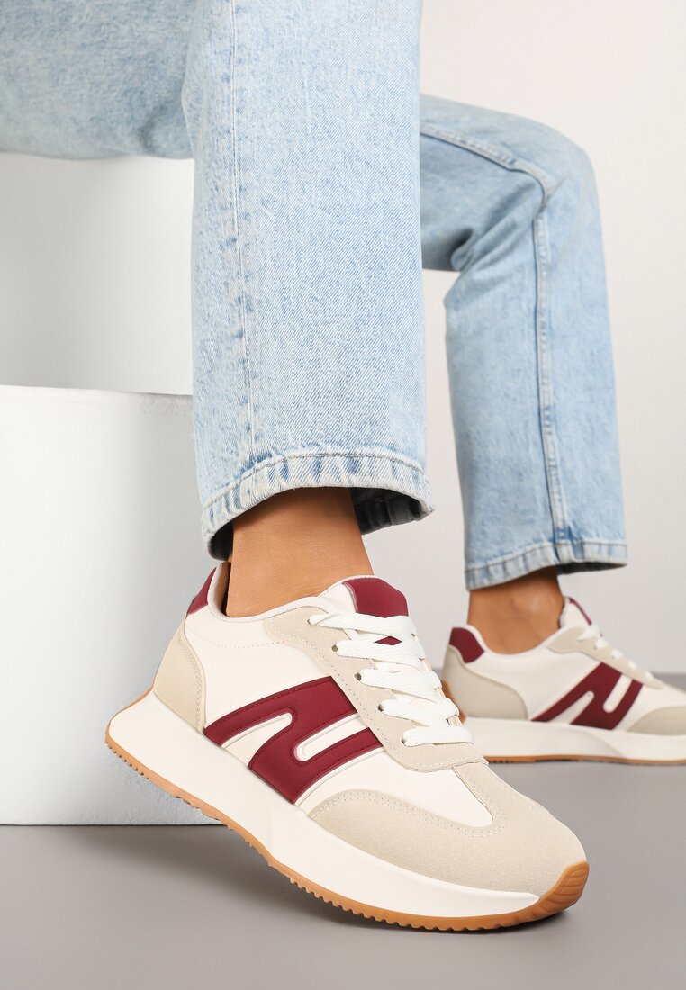 Sneakers Bordo cu roșu