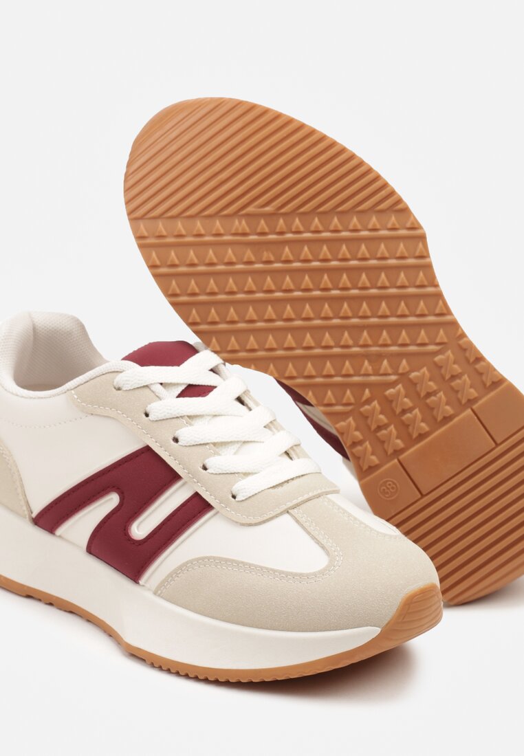 Sneakers Bordo cu roșu