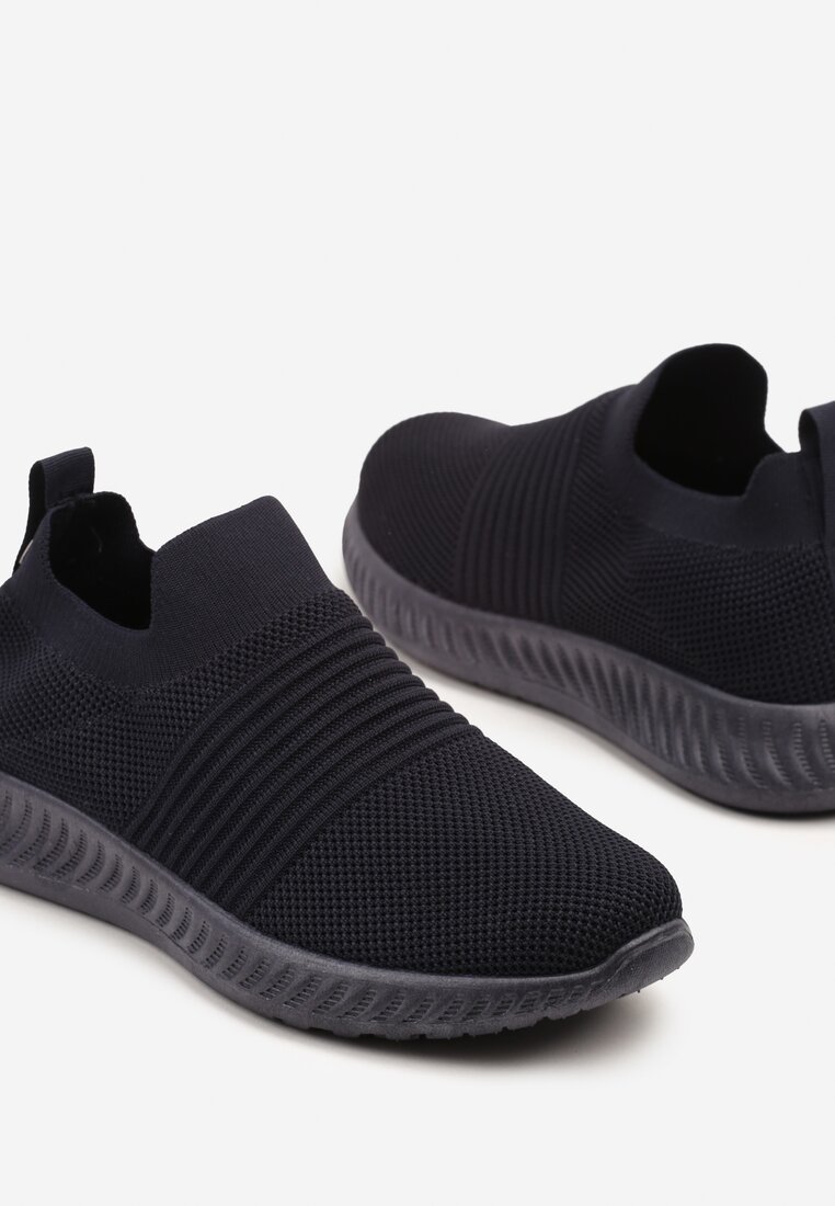 Granatowe Buty Sportowe Sneakersy z Elastyczną Cholewką Vivielle