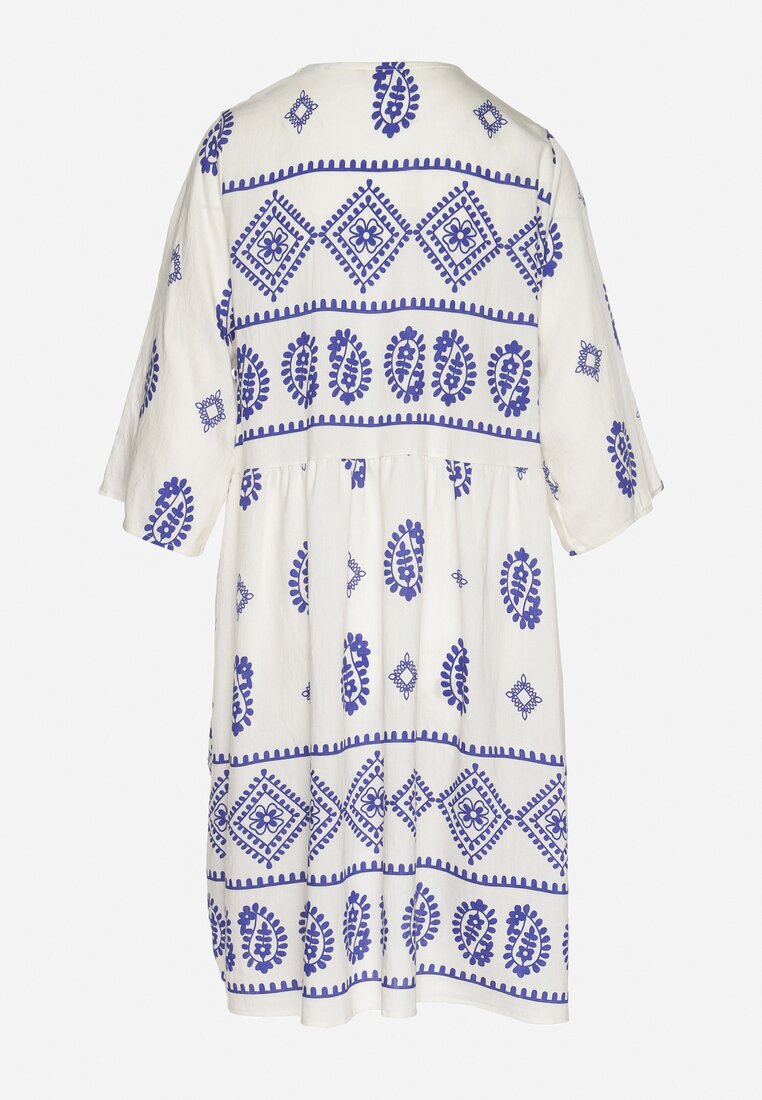 Rochie Albastră cu alb