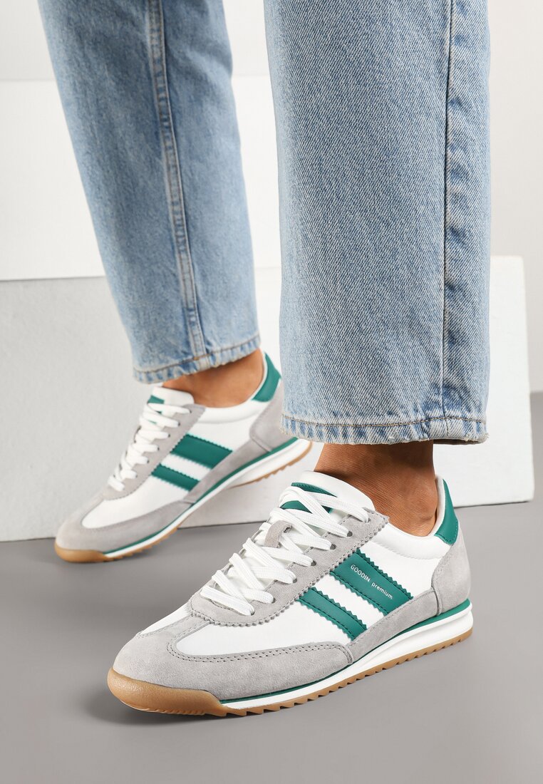 Sneakers Alb cu gri