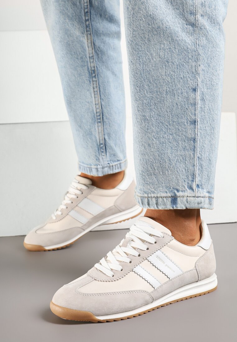 Sneakers Gri cu alb