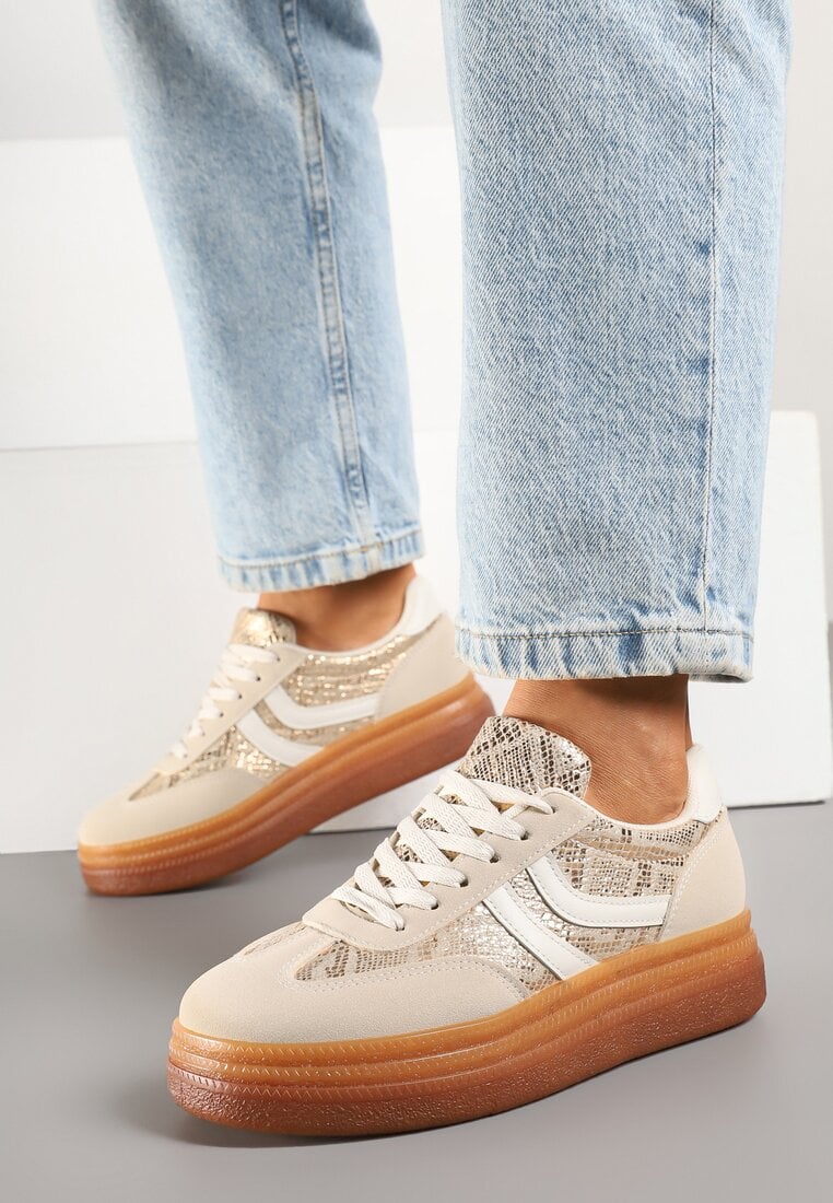 Sneakers Print piele de șarpe