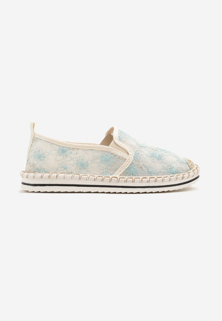 Niebieskie Espadryle Ozdobione Plecionką Erelitia