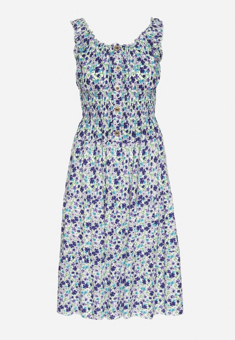 Rochie Albă cu albastru