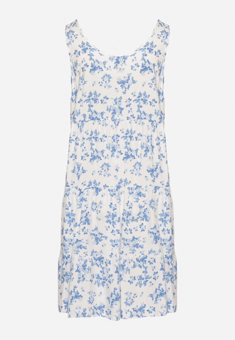Rochie Albă cu albastru
