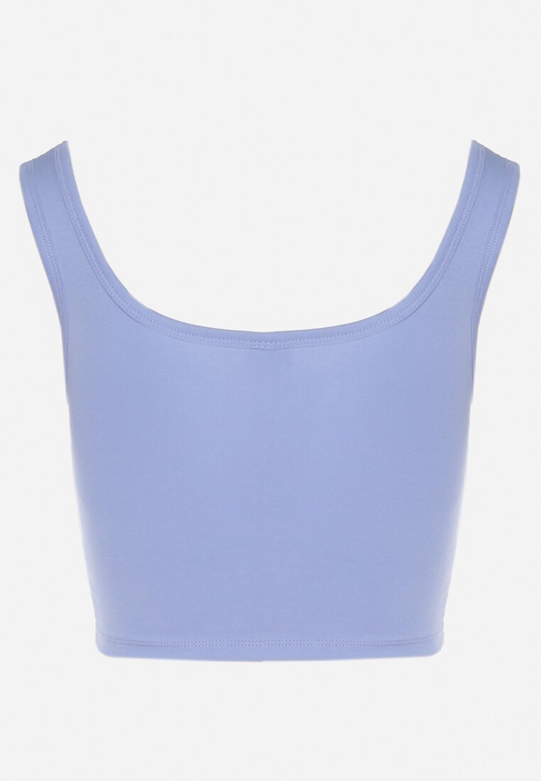 Jasnoniebieski Crop Top z Bawełny Napolena