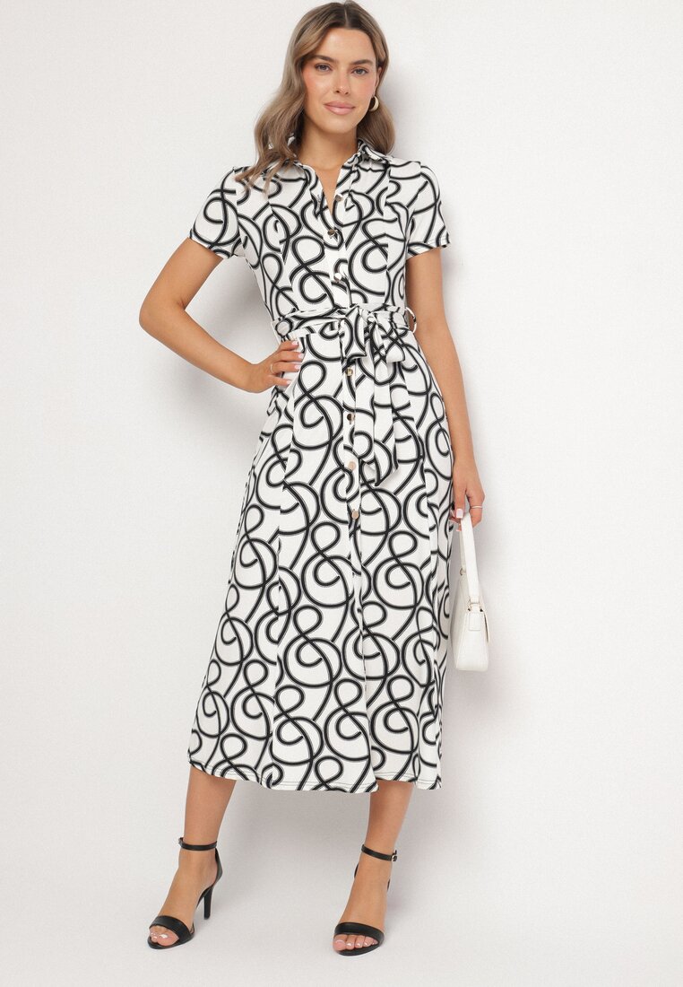 Rochie Neagră cu alb