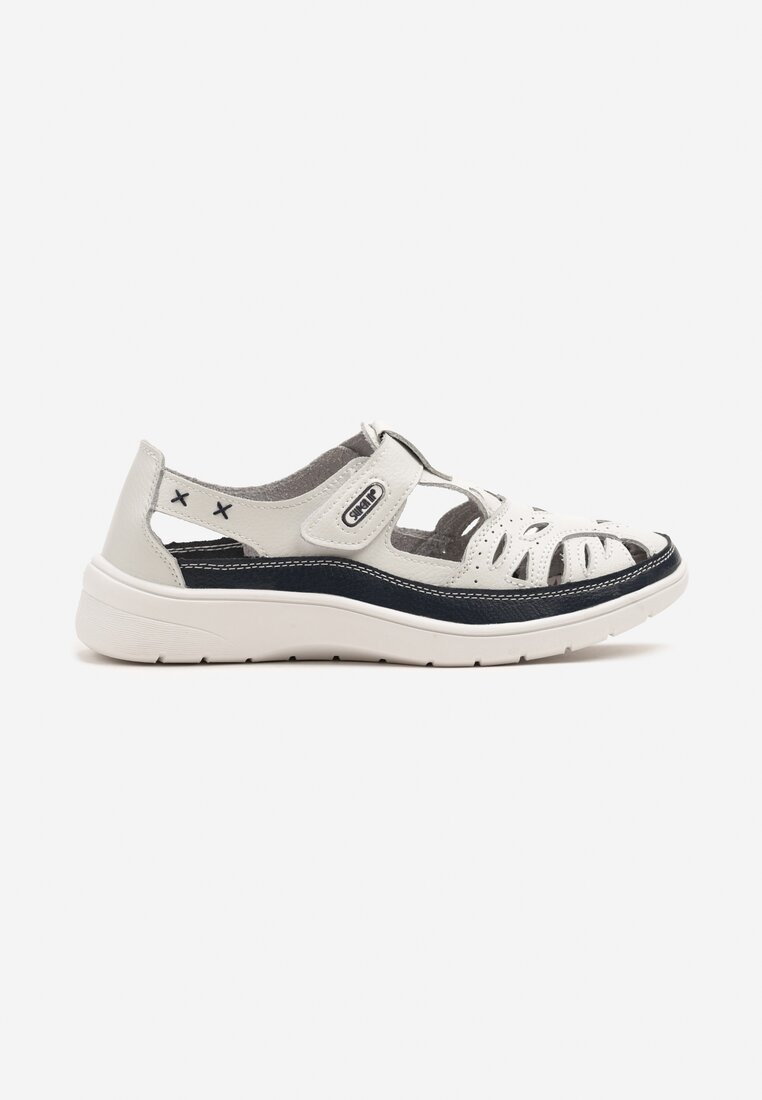 Pantofi casual Alb cu bleumarin