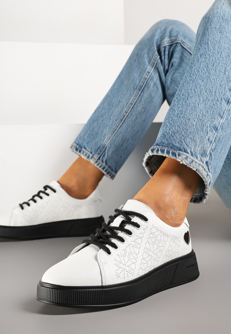 Sneakers Alb cu negru