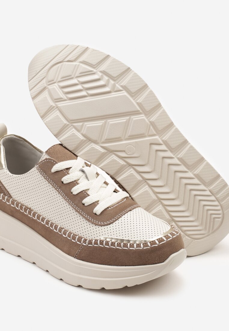 Sneakers Bej cu maro