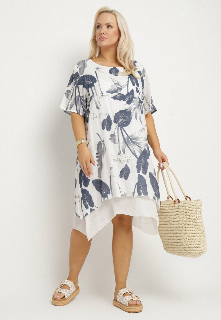Rochie Bleumarin cu alb
