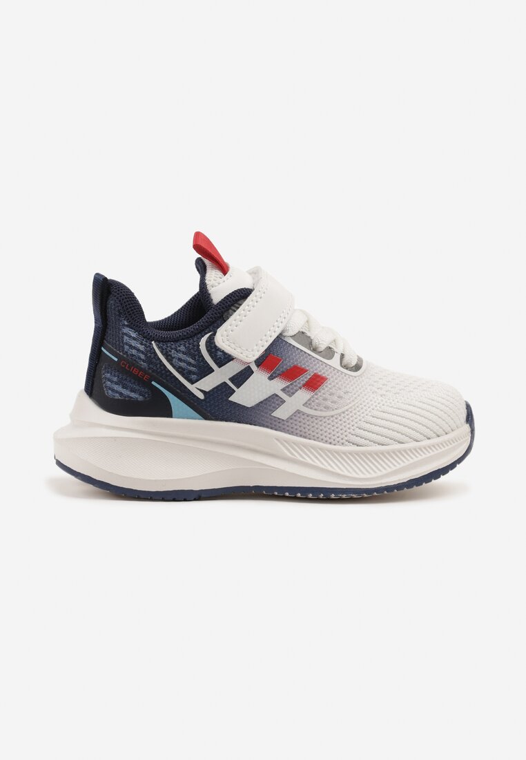 Biało-Niebieskie Buty Sportowe Sneakersy z Rzepem na Piankowej Podeszwie Naissina