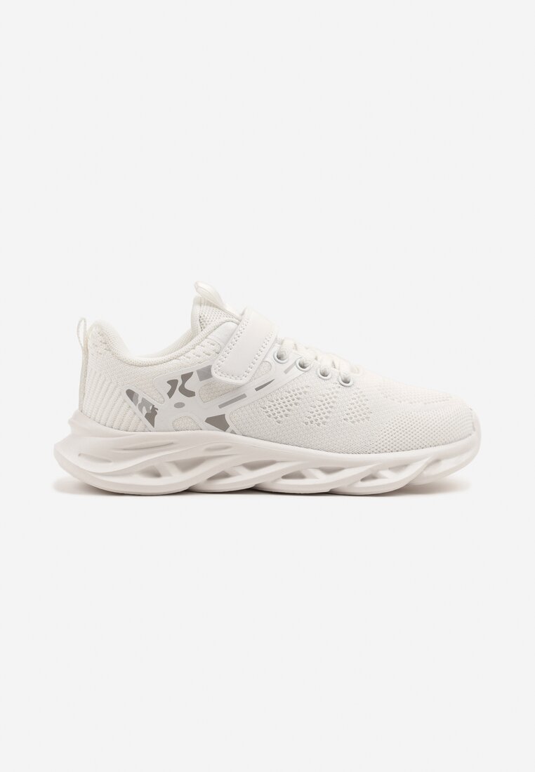 Biało-Szare Buty Sportowe Sneakersy Clibee na Grubej Tłoczonej Podeszwie Jenadora