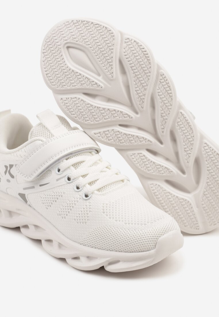 Biało-Szare Buty Sportowe Sneakersy Clibee na Grubej Tłoczonej Podeszwie Jenadora