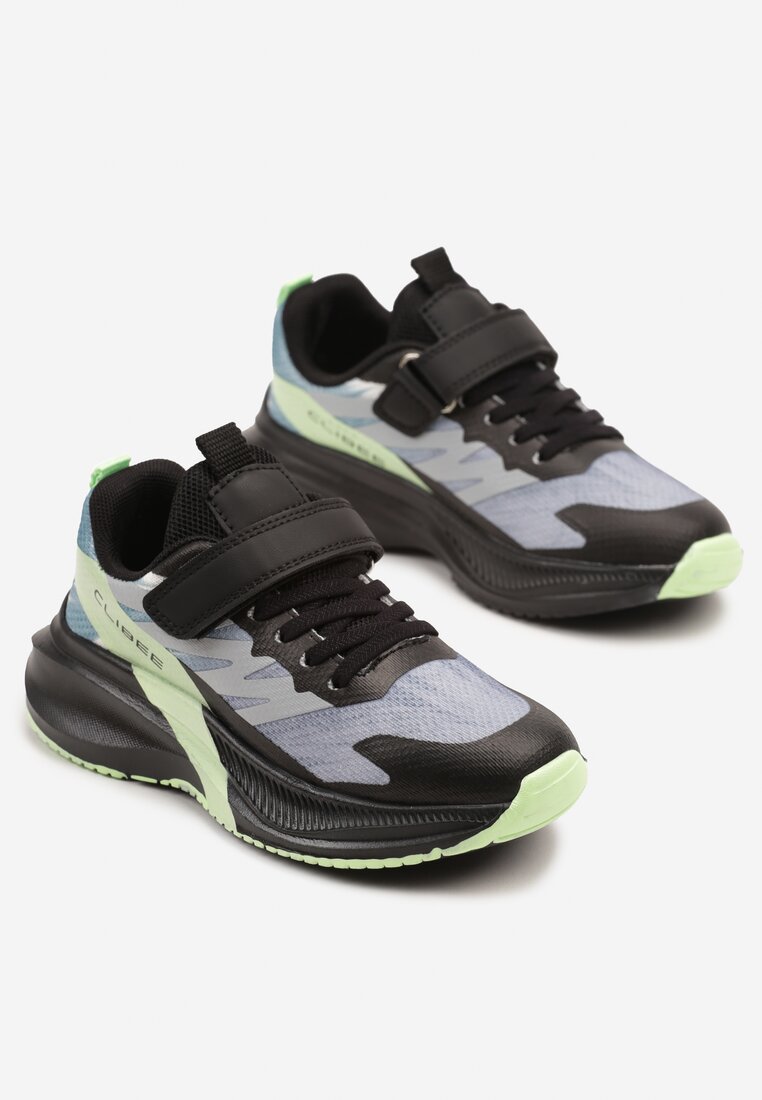 Czarne Buty Sportowe Sneakersy z Geometrycznymi Zdobieniami Ulinaviela