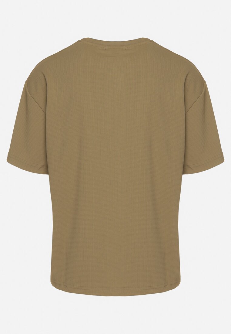 Ciemnobeżowa Koszulka T-shirt Klasyczna Paliessa