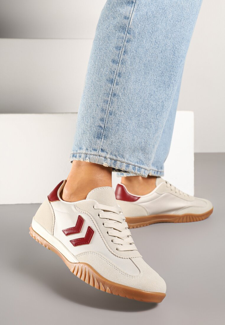Sneakers Bej cu roșu