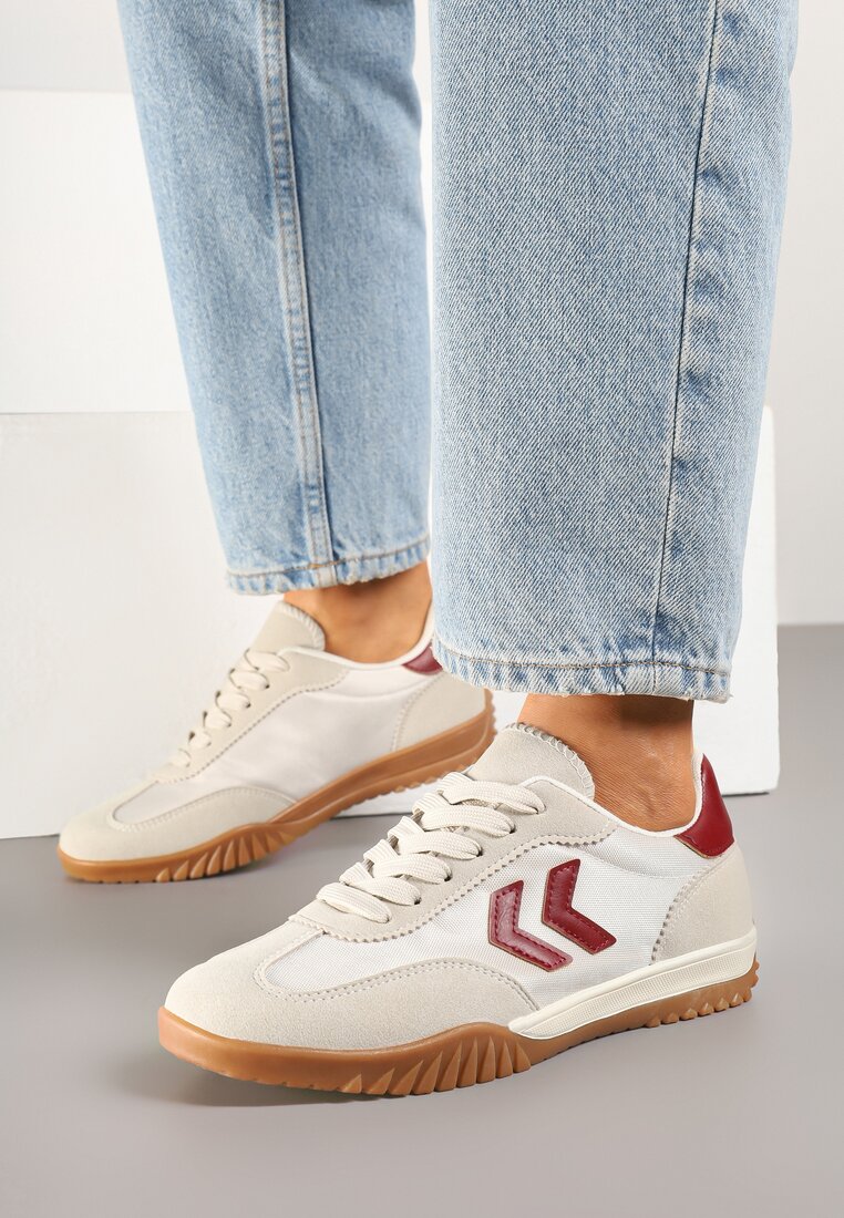 Sneakers Bej cu roșu
