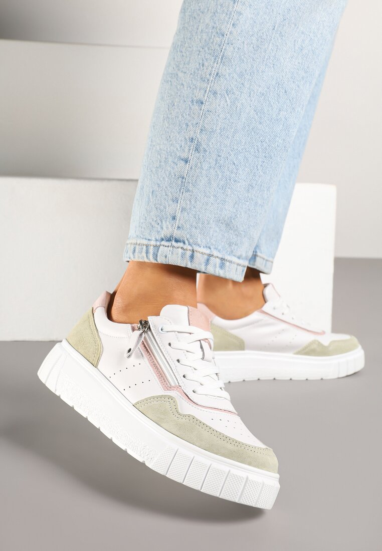 Sneakers Alb cu verde