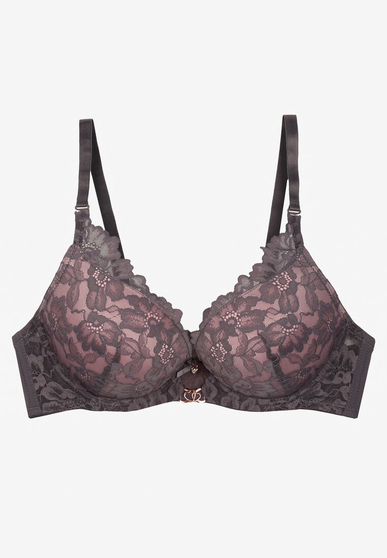 Sutien Gri cu roz