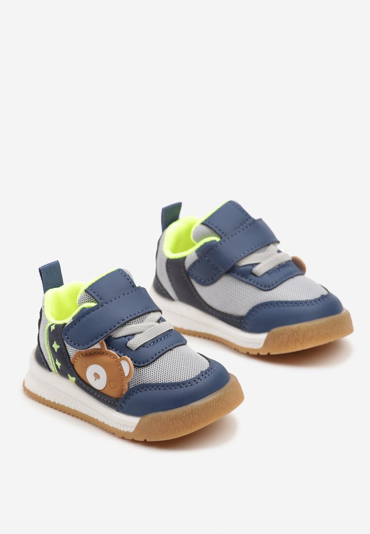 Granatowe Buty Sportowe Sneakersy z Misiem Sonilia