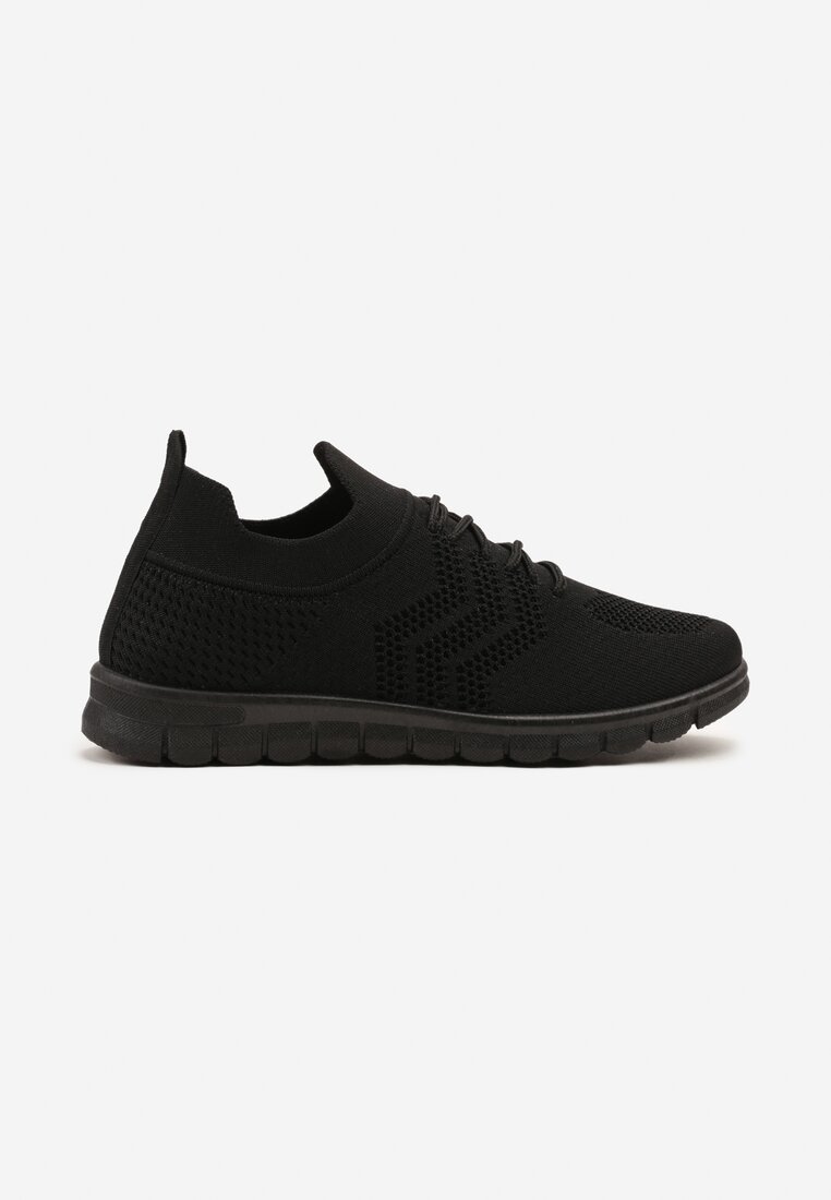 Czarne Buty Sportowe Sneakersy z Siateczkową Cholewką Turiselle