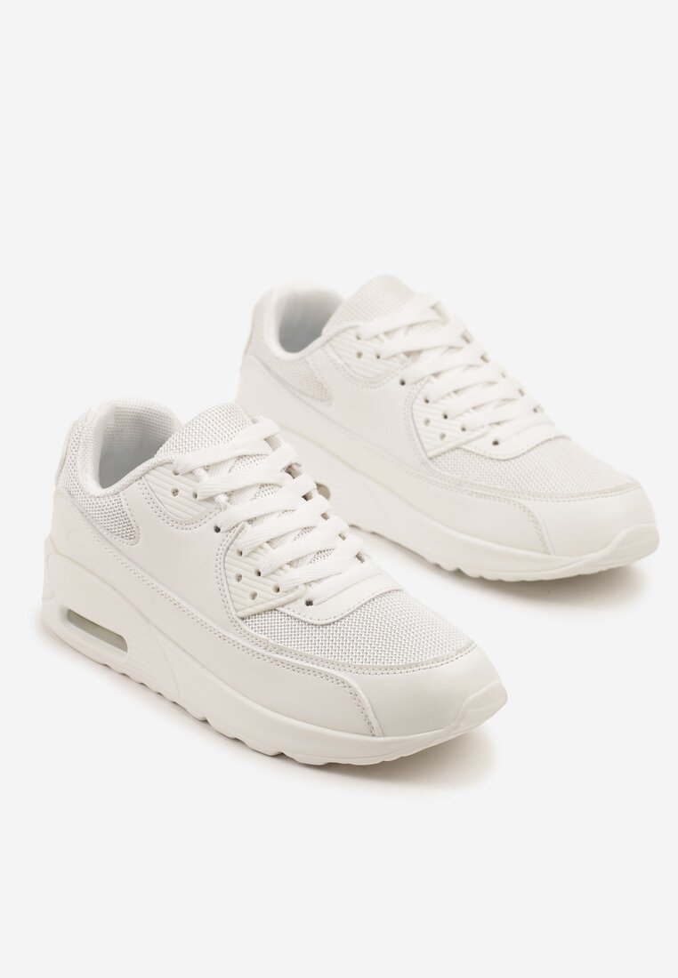 Białe Sneakersy na Podeszwie z Poduszką Air Divorra