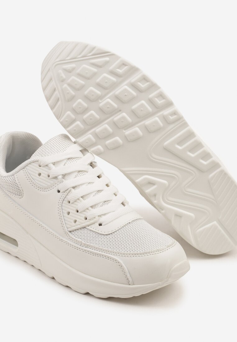 Białe Sneakersy na Podeszwie z Poduszką Air Divorra