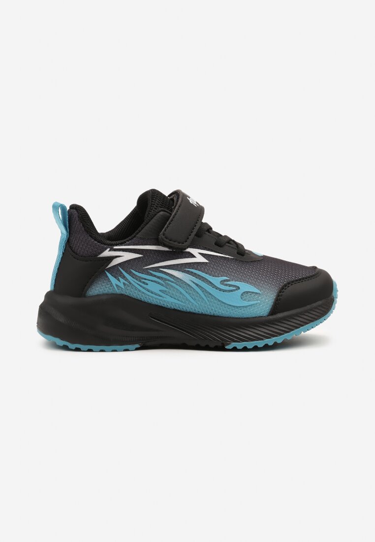 Czarno-Niebieskie Buty Sportowe Zapinane na Rzep z Efektem Ombre Tellivra