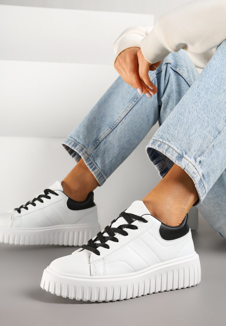 Sneakers Alb cu negru