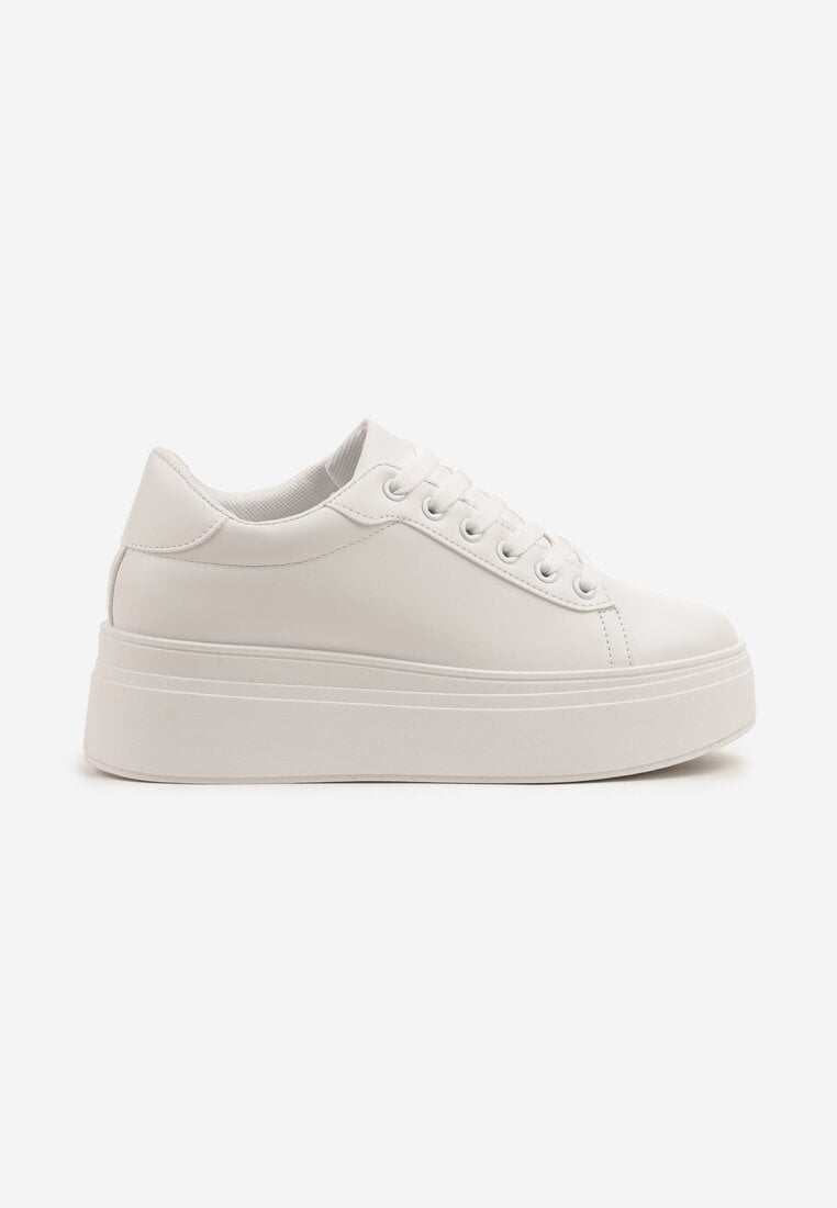 Białe Klasyczne Sneakersy na Grubej Podeszwie Tosirra