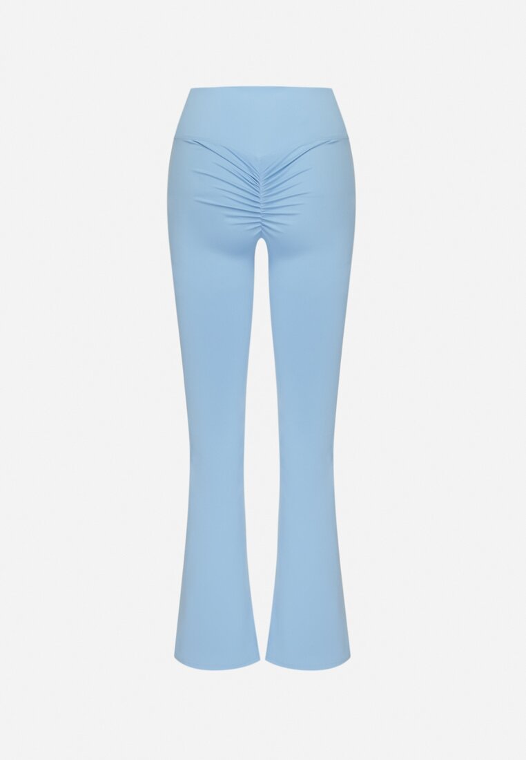 Niebieskie Legginsy Typu Dzwony z Wysokim Stanem Orralise