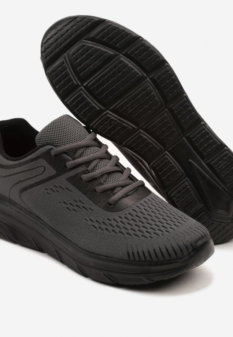 Ciemnoszare Buty Sportowe Sneakersy z Ozdobnym Tłoczeniem Wiline