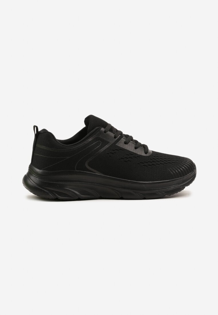 Czarne Buty Sportowe Sneakersy z Ozdobnym Tłoczeniem Wiline