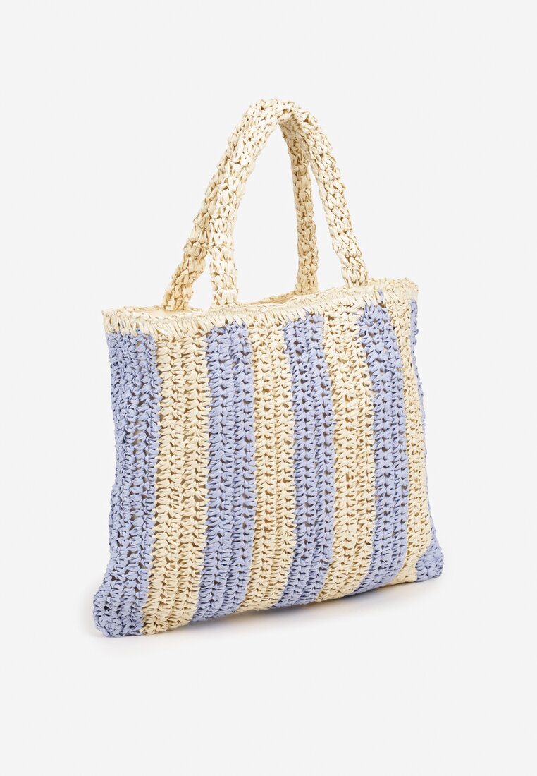 Niebieska Torebka Shopper Plażowa z Napisem Navirael