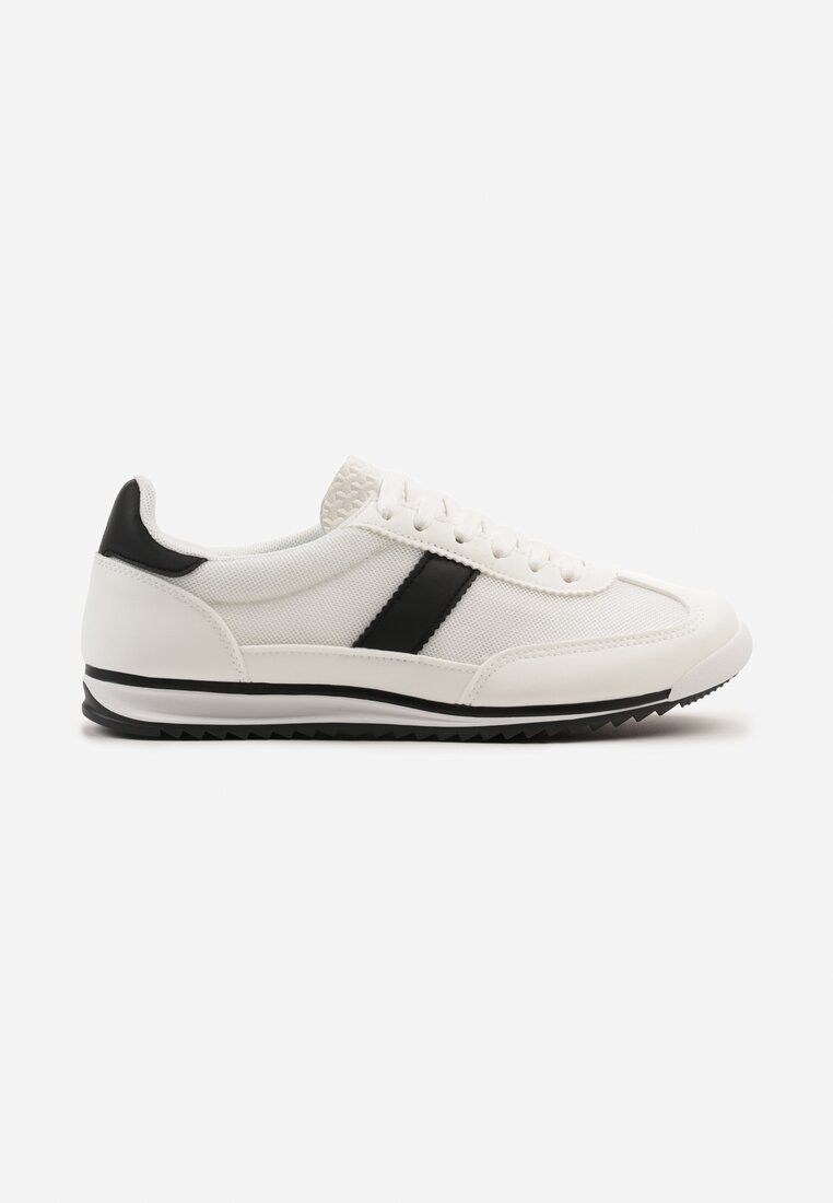 Białe Sneakersy z Ozdobnym Paskiem Cleota