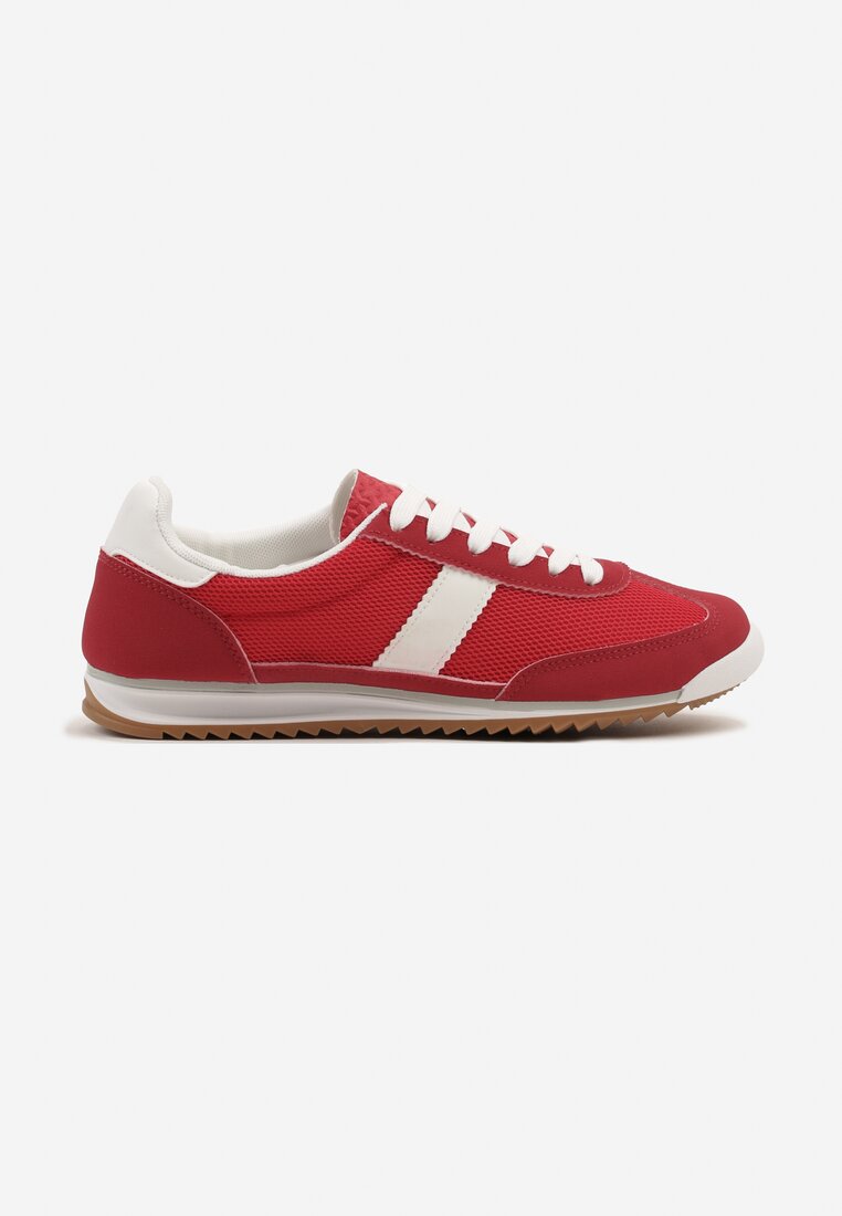 Czerwone Sneakersy z Ozdobnym Paskiem Cleota