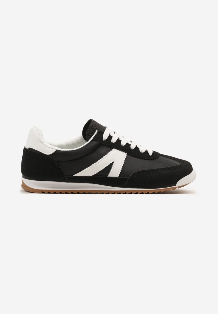 Czarne Sneakersy z Geometrycznym Wzorem Clesanna