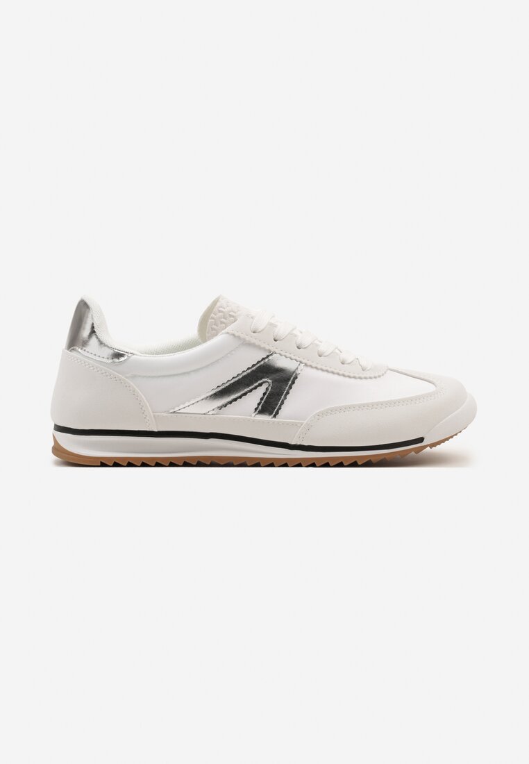 Białe Sneakersy z Geometrycznym Wzorem Clesanna