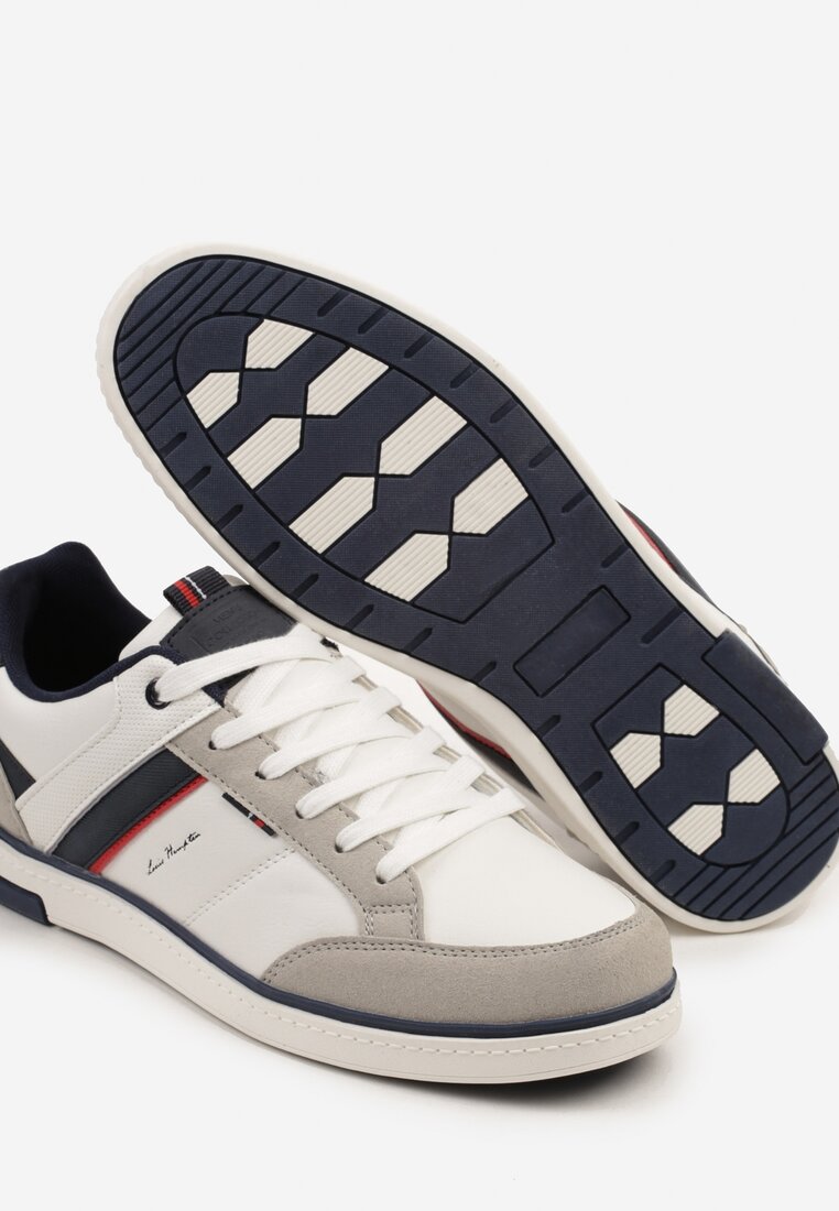Białe Buty Sportowe Sneakersy z Ozdobnymi Paskami Odimere