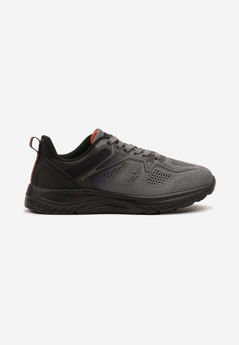 Szare Buty Sportowe Sneakersy z Geometrycznym Wzorem Odirina